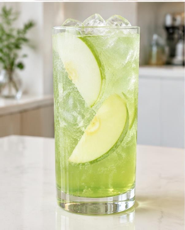Illustration of Green Apple Ade in a glass or cup