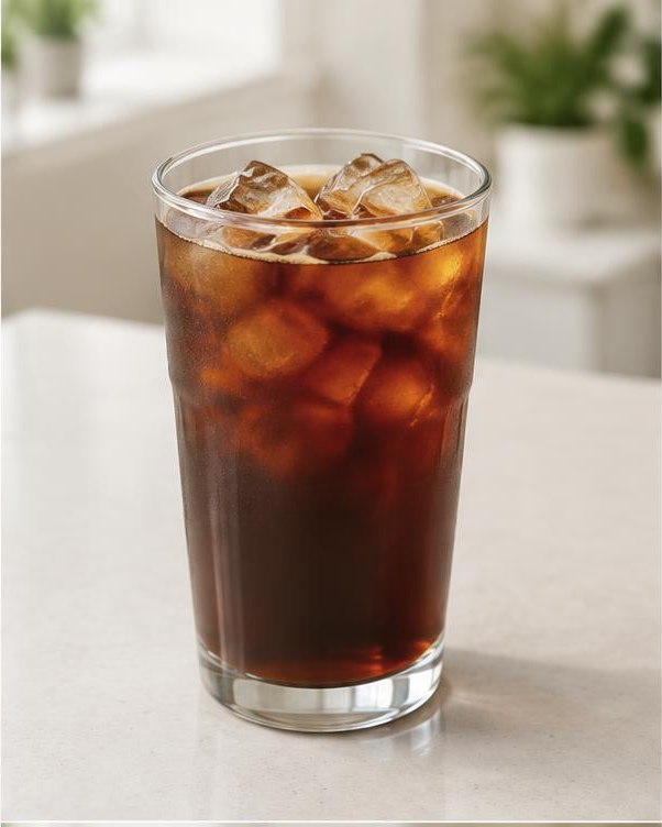 Illustration of Iced Americano in a glass or cup