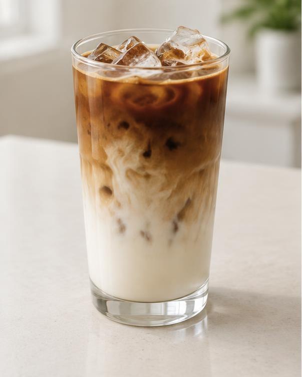 Illustration of Iced Latte in a glass or cup