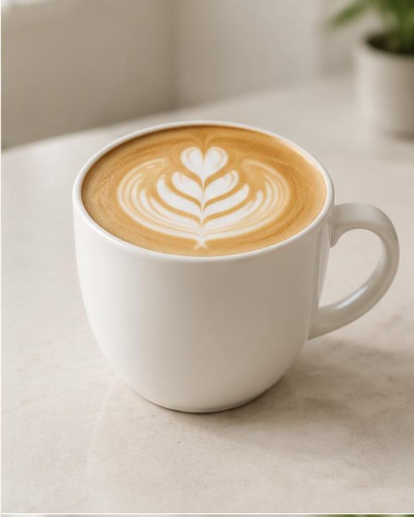 Illustration of Latte in a glass or cup