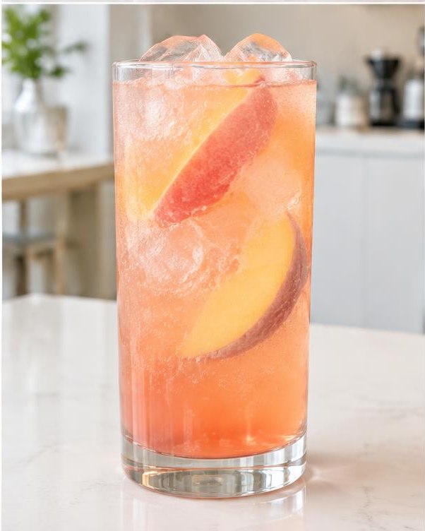 Illustration of Peach Ade in a glass or cup
