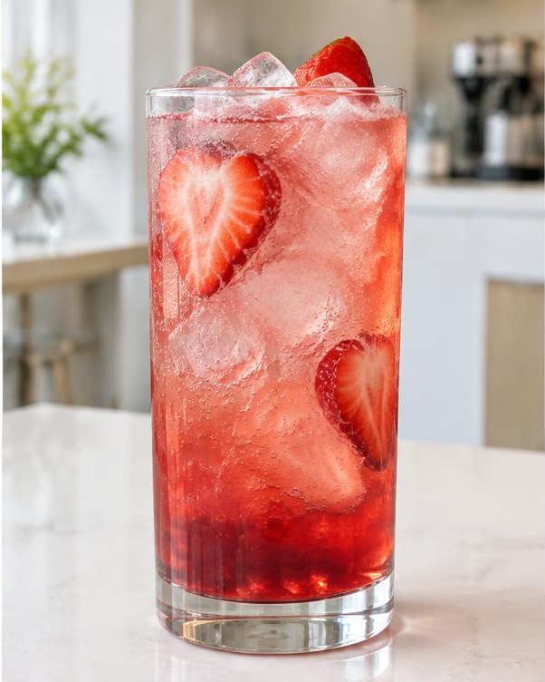Illustration of Strawberry Ade in a glass or cup