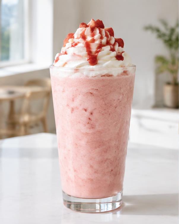 Illustration of Strawberry Frappe in a glass or cup